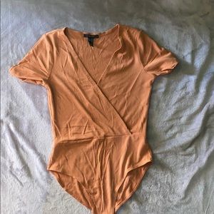 Orange surplice bodysuit